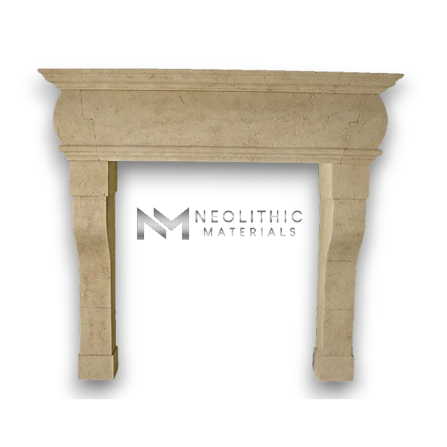 Limestone Fireplace Mantel - Image 1